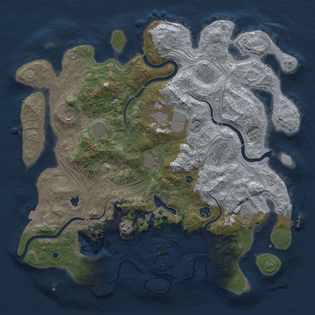 Rust Map: Procedural Map, Size: 4300, Seed: 1415601305, 16 Monuments