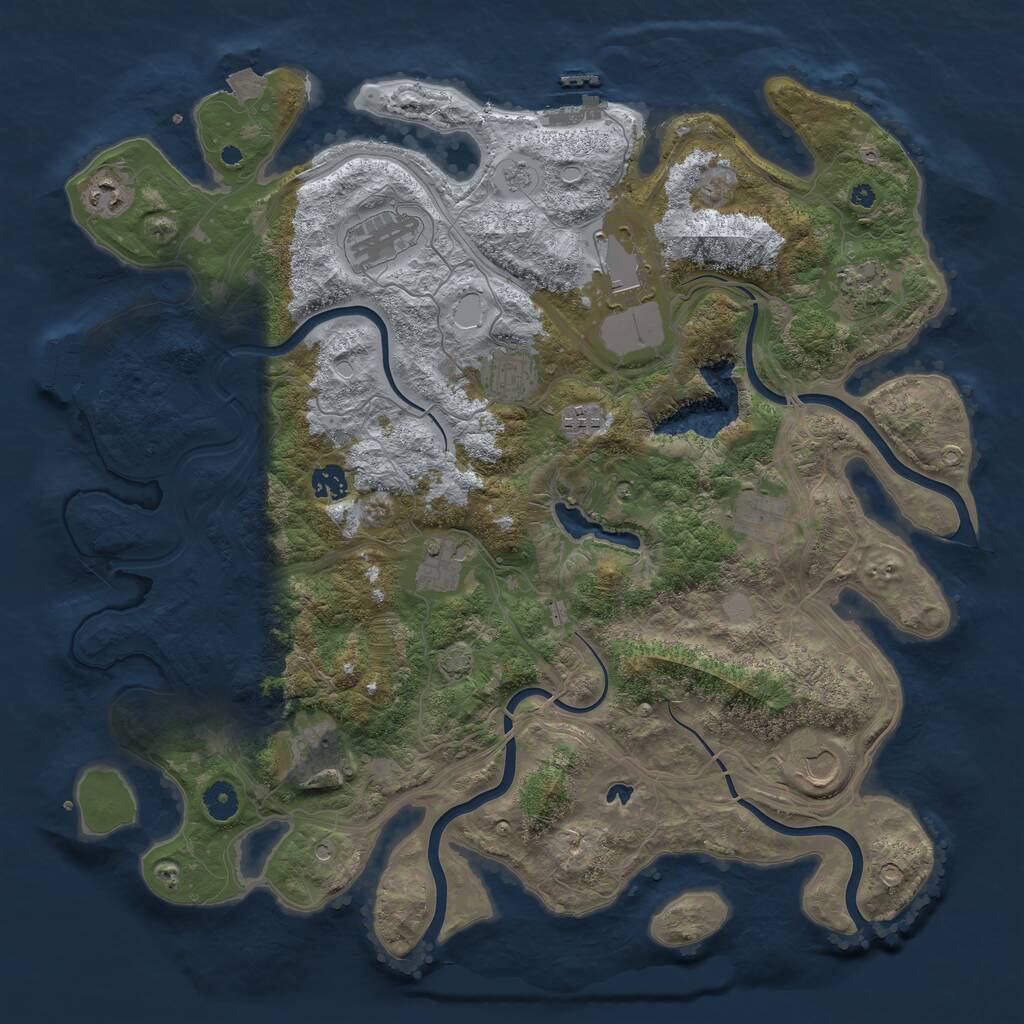 Rust Map: Procedural Map, Size: 4250, Seed: 256118460, 17 Monuments