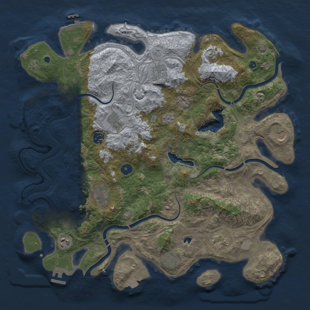 Rust Map: Procedural Map, Size: 4250, Seed: 256118460, 15 Monuments
