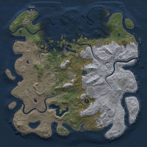 Thumbnail Rust Map: Procedural Map, Size: 4600, Seed: 11240914, 16 Monuments