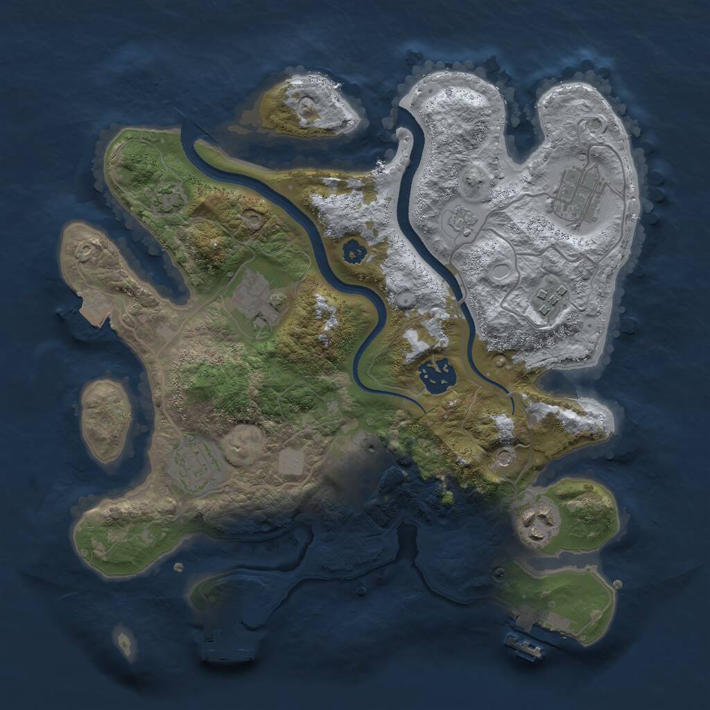Rust Map: Procedural Map, Size: 3000, Seed: 1790861406, 13 Monuments