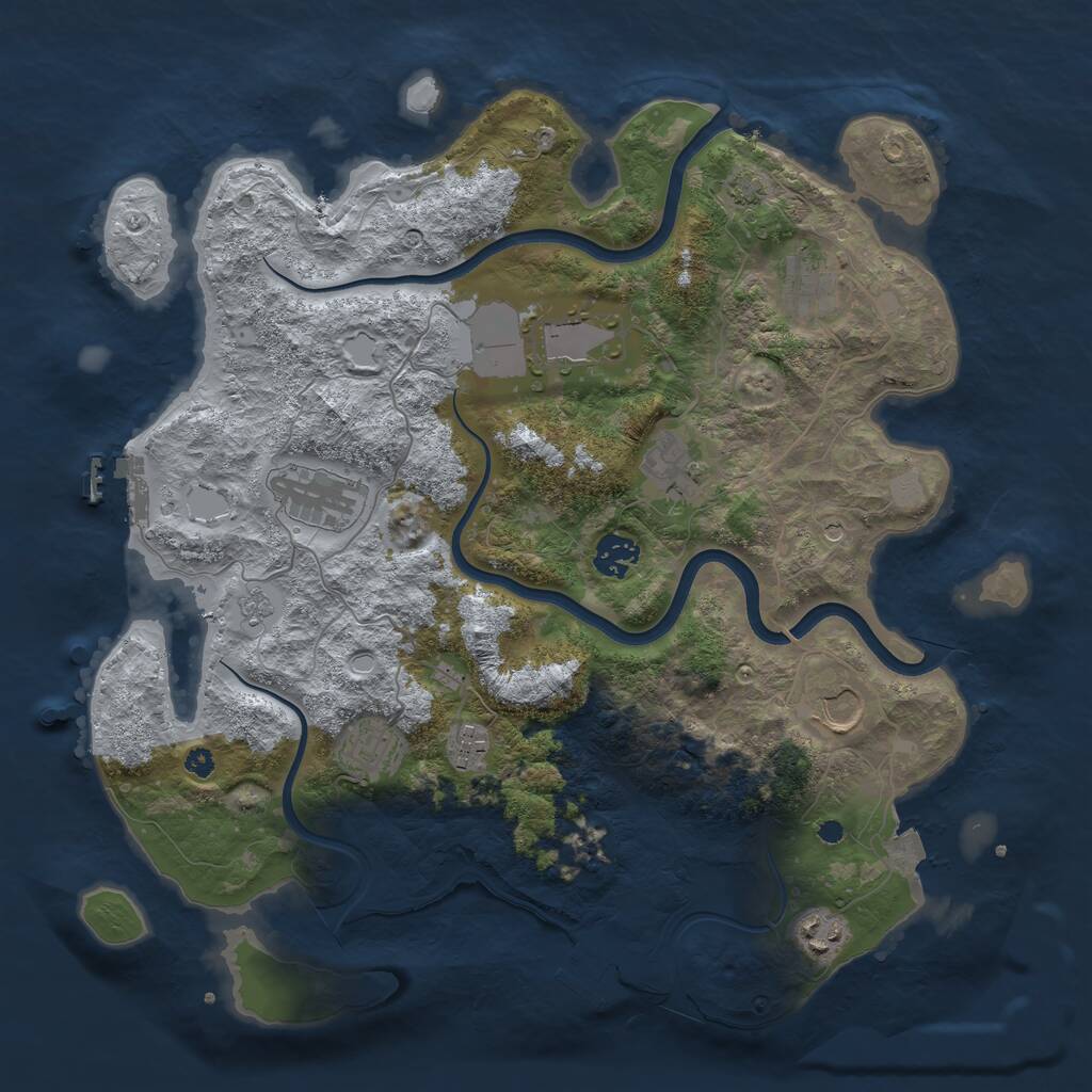 Rust Map: Procedural Map, Size: 3750, Seed: 357665177, 15 Monuments