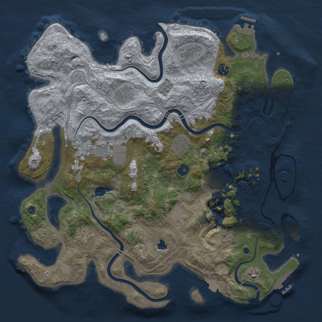 Rust Map: Procedural Map, Size: 4250, Seed: 488428798, 16 Monuments
