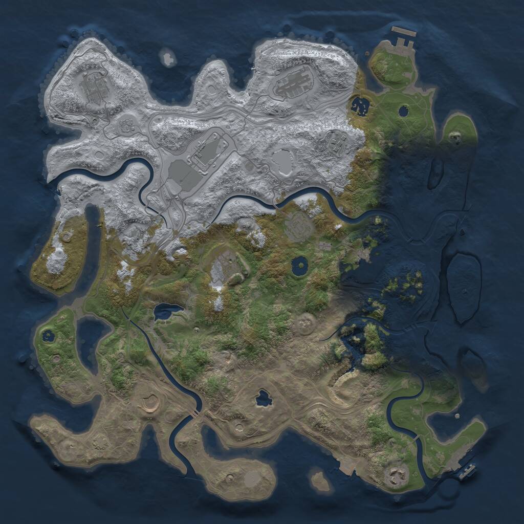 Rust Map: Procedural Map, Size: 4250, Seed: 488428798, 17 Monuments