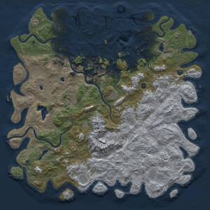 Thumbnail Rust Map: Procedural Map, Size: 6000, Seed: 1188283994, 17 Monuments