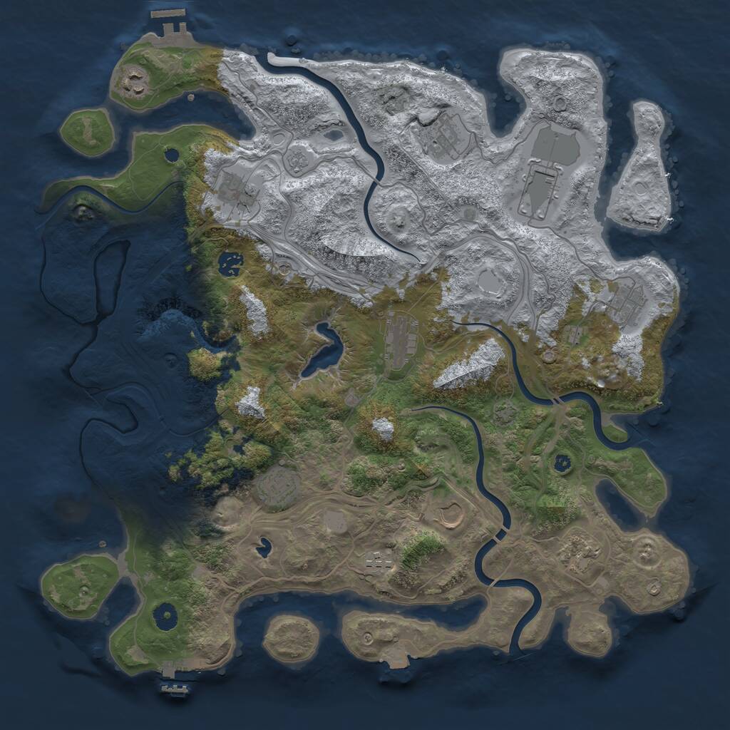 Rust Map: Procedural Map, Size: 4250, Seed: 665290583, 17 Monuments