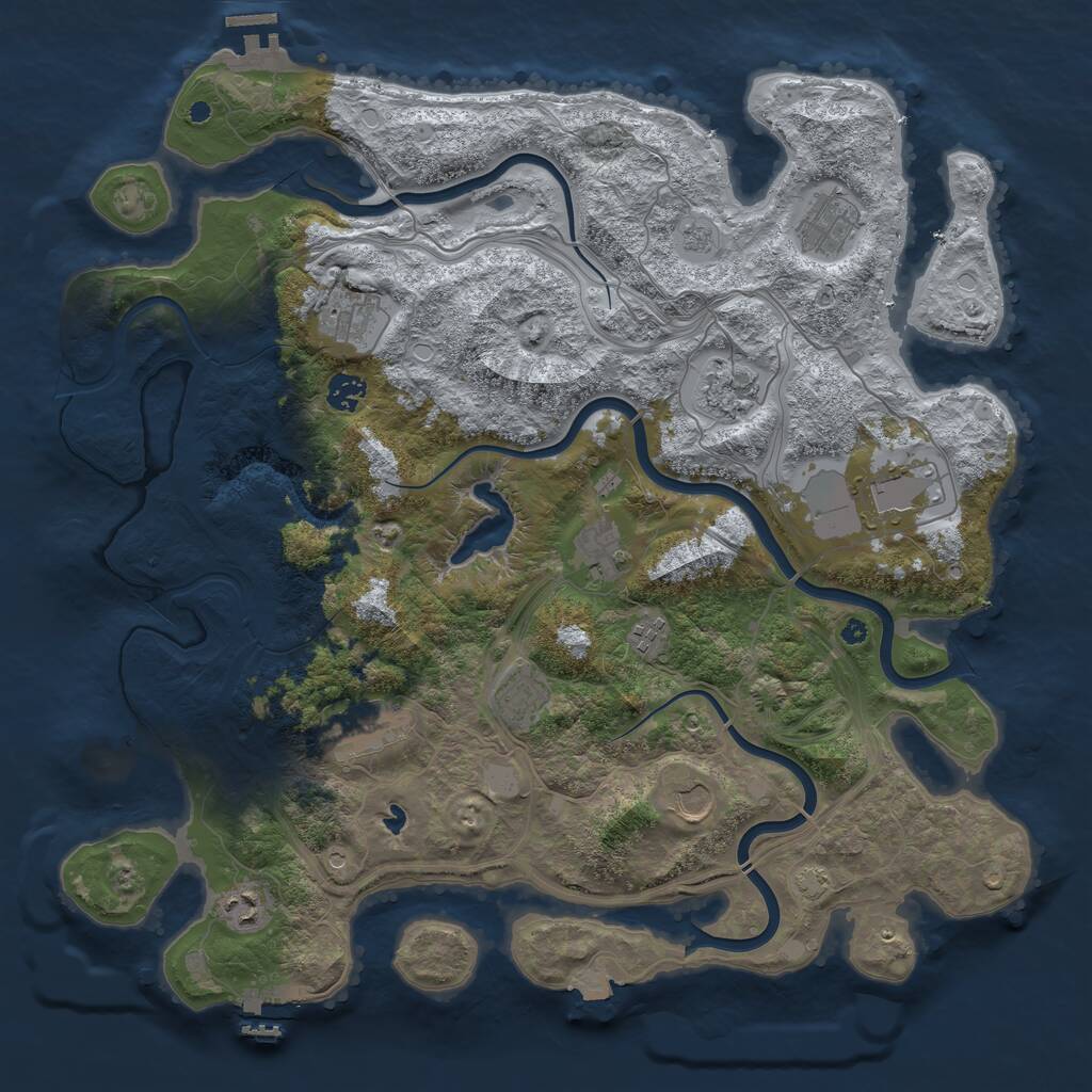 Rust Map: Procedural Map, Size: 4250, Seed: 665290583, 17 Monuments
