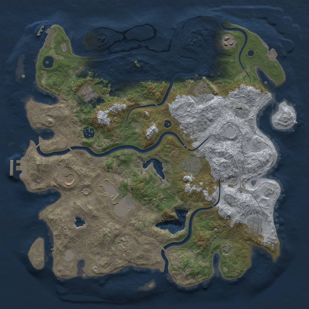Rust Map: Procedural Map, Size: 4000, Seed: 1811370878, 16 Monuments