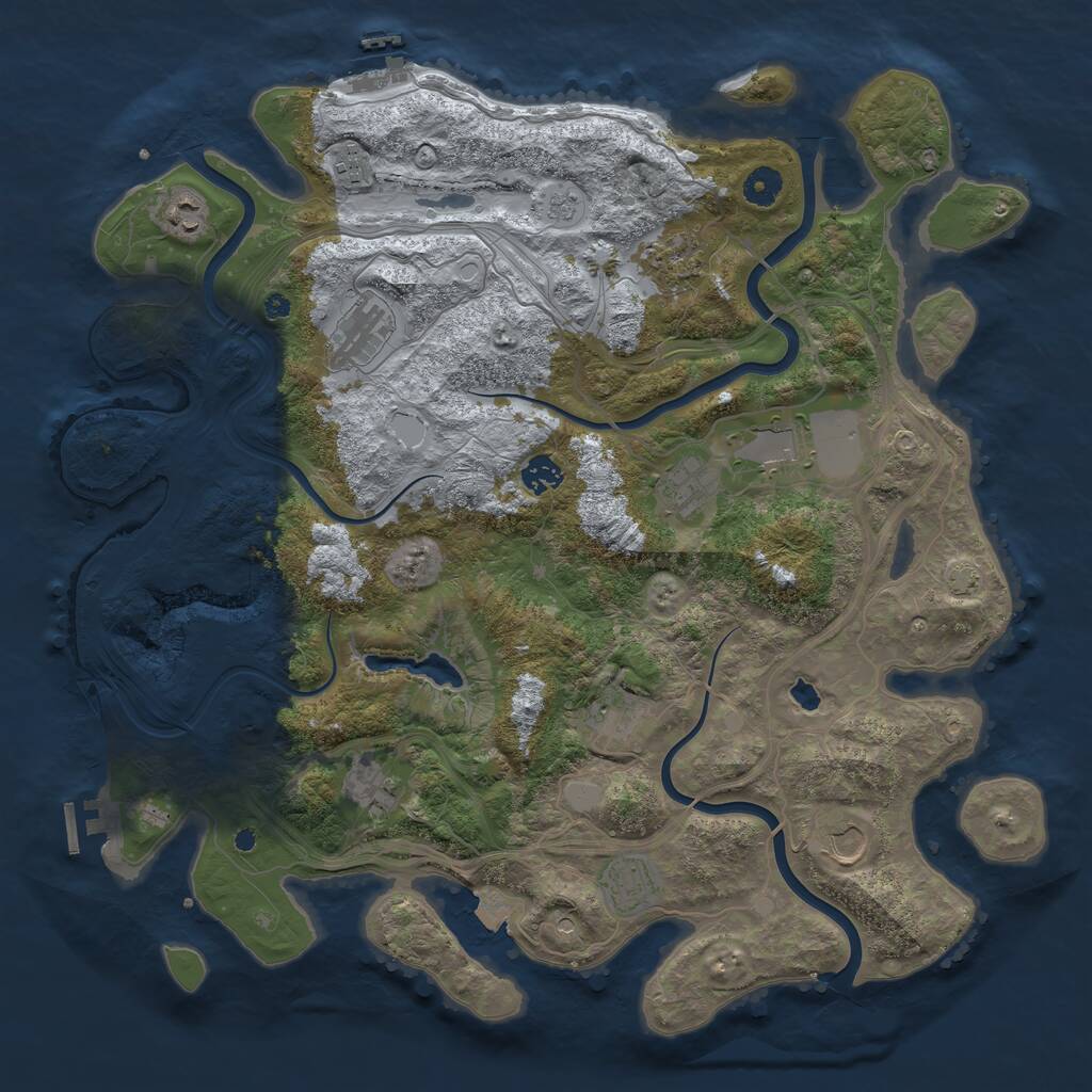 Rust Map: Procedural Map, Size: 4250, Seed: 936940493, 17 Monuments