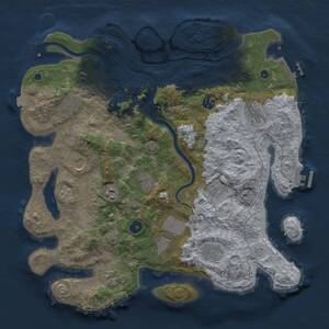 Thumbnail Rust Map: Procedural Map, Size: 3950, Seed: 855534, 17 Monuments