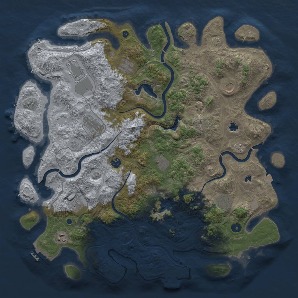 Rust Map: Procedural Map, Size: 4500, Seed: 115751868, 16 Monuments