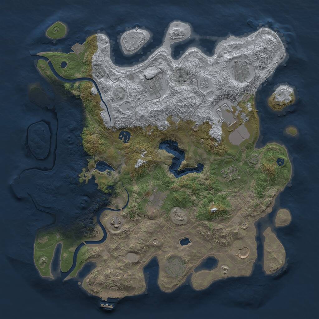 Rust Map: Procedural Map, Size: 4000, Seed: 2009825536, 16 Monuments