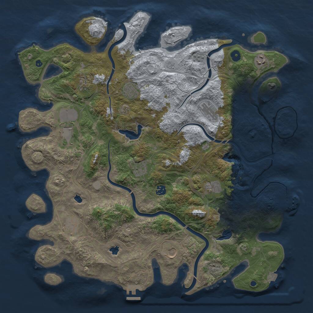 Rust Map: Procedural Map, Size: 4500, Seed: 952261088, 17 Monuments