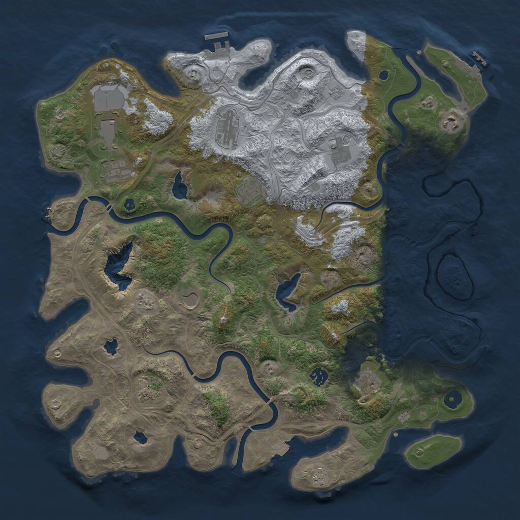 Rust Map: Procedural Map, Size: 4500, Seed: 481983, 17 Monuments