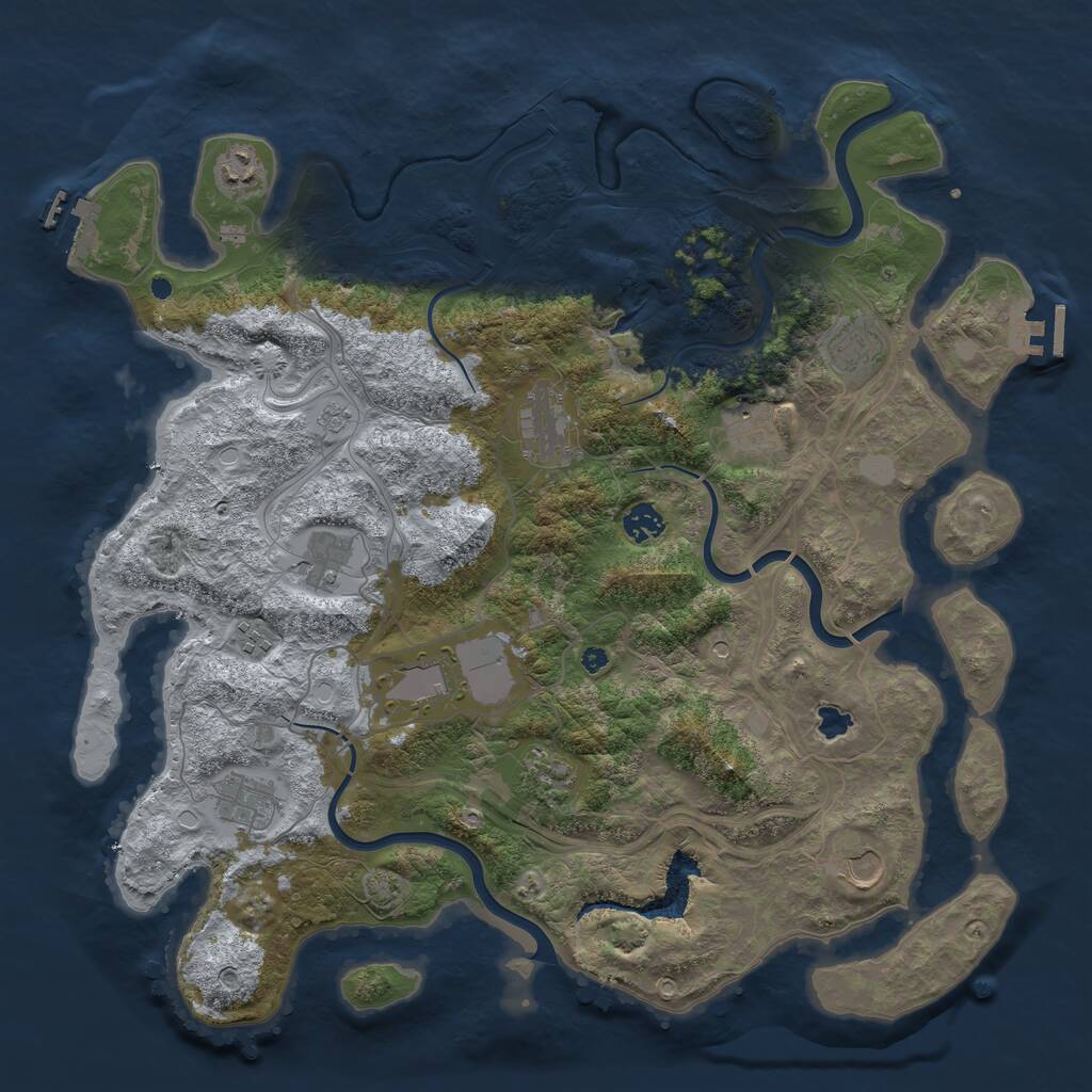 Rust Map: Procedural Map, Size: 4250, Seed: 2048601671, 17 Monuments