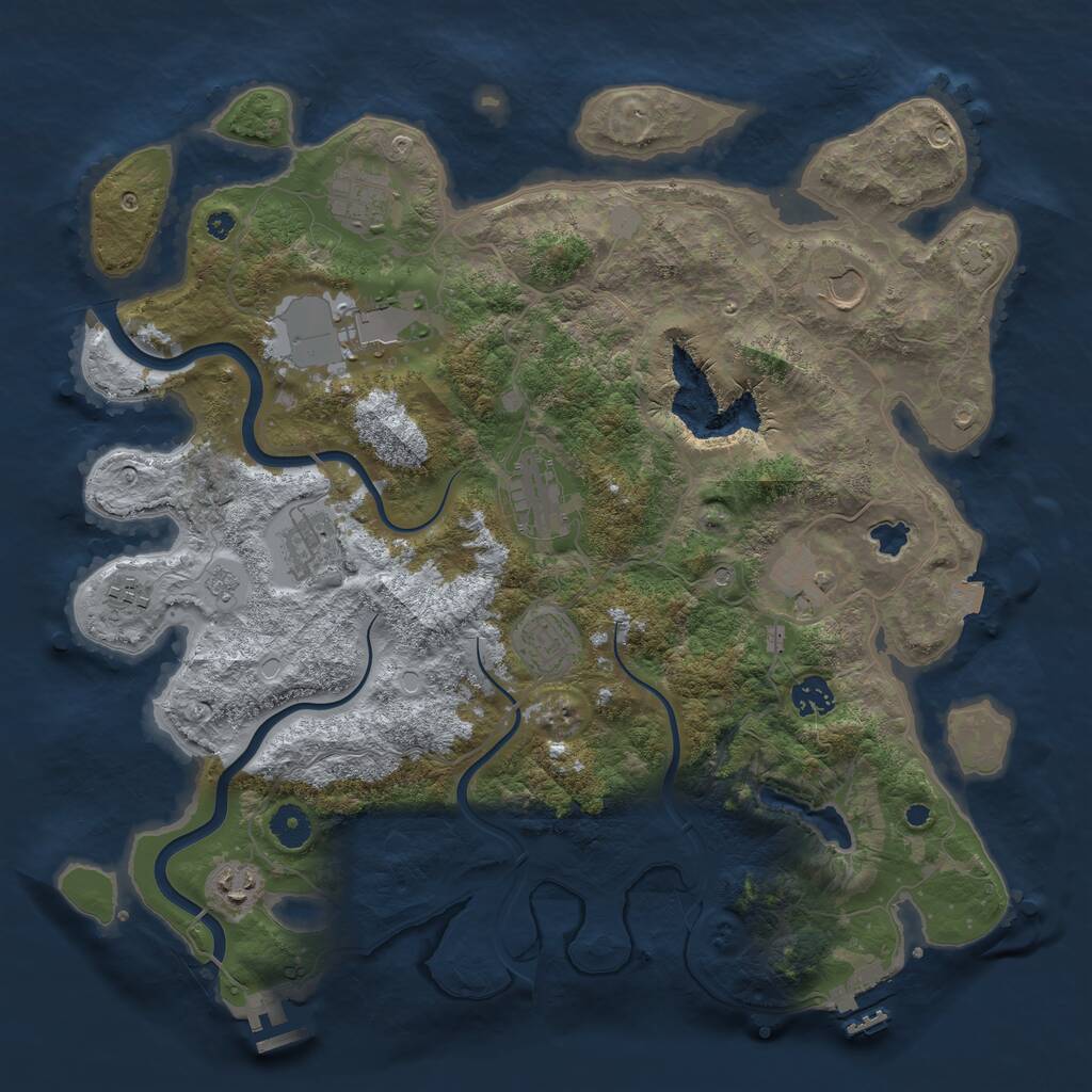 Rust Map: Procedural Map, Size: 4000, Seed: 338303542, 16 Monuments