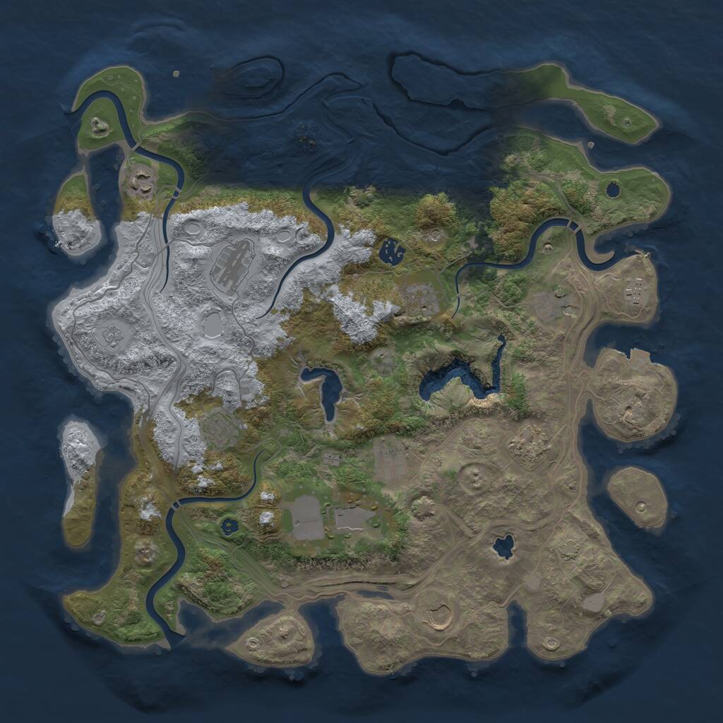 Rust Map: Procedural Map, Size: 4250, Seed: 216713758, 15 Monuments