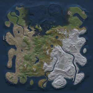 Thumbnail Rust Map: Procedural Map, Size: 4500, Seed: 1461620685, 16 Monuments
