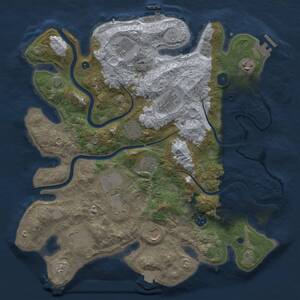 Thumbnail Rust Map: Procedural Map, Size: 3800, Seed: 888555, 16 Monuments