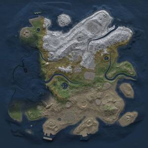 Thumbnail Rust Map: Procedural Map, Size: 3500, Seed: 1207797289, 15 Monuments