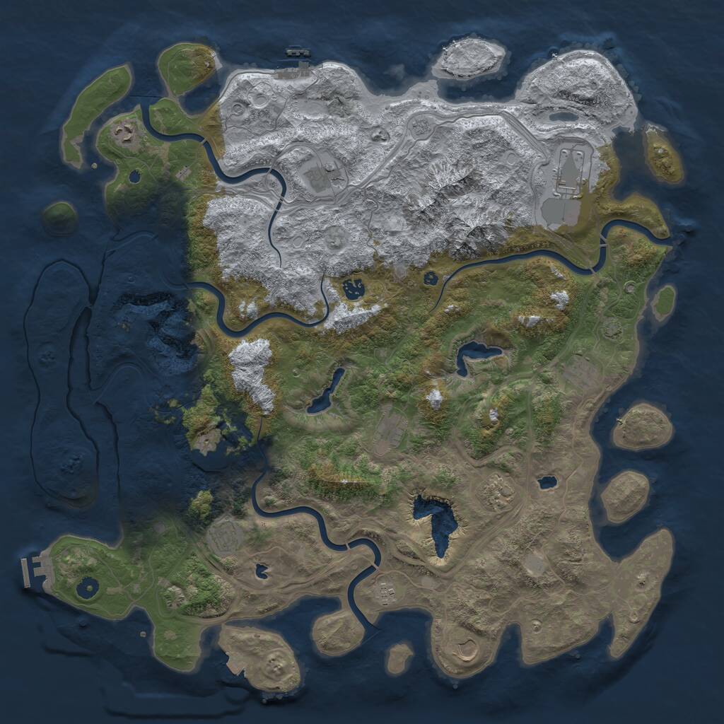 Rust Map: Procedural Map, Size: 5000, Seed: 329940019, 17 Monuments