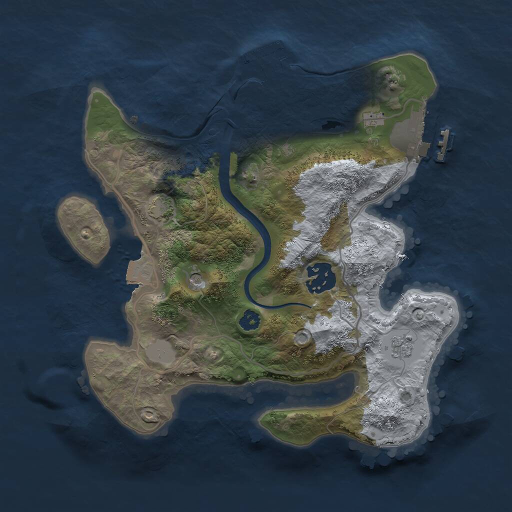 Rust Map: Procedural Map, Size: 2500, Seed: 29111995, 7 Monuments