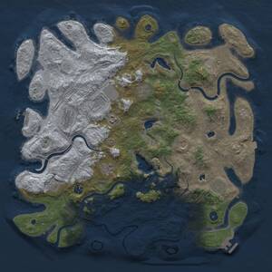 Thumbnail Rust Map: Procedural Map, Size: 4500, Seed: 824114224, 16 Monuments