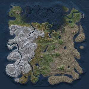 Thumbnail Rust Map: Procedural Map, Size: 4500, Seed: 2044432, 17 Monuments