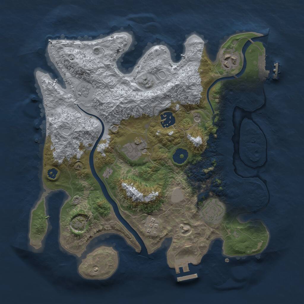 Rust Map: Procedural Map, Size: 3000, Seed: 39117645, 11 Monuments
