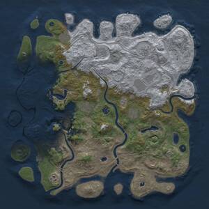 Thumbnail Rust Map: Procedural Map, Size: 4500, Seed: 569139237, 14 Monuments