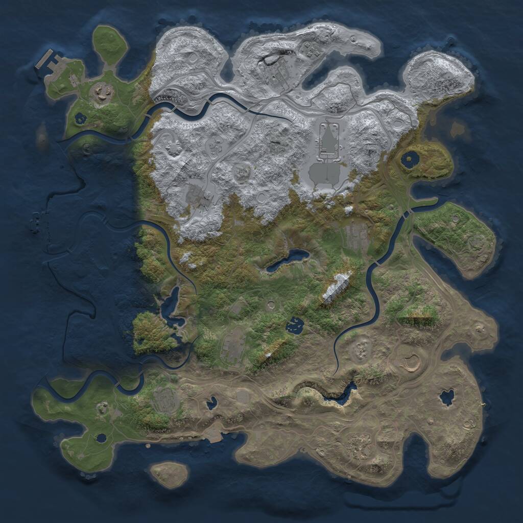 Rust Map: Procedural Map, Size: 4500, Seed: 913535872, 17 Monuments