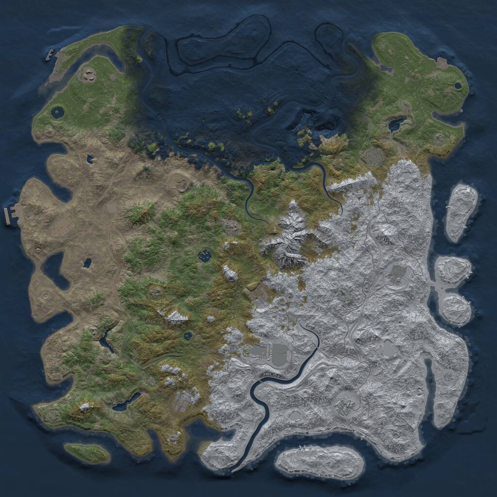 Rust Map: Procedural Map, Size: 6000, Seed: 828083681, 17 Monuments