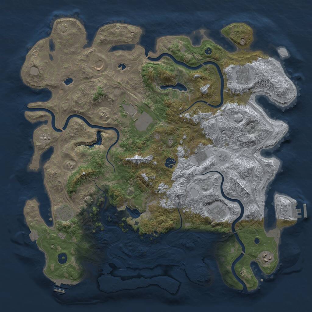 Rust Map: Procedural Map, Size: 4500, Seed: 1701199800, 15 Monuments