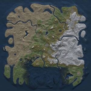 Thumbnail Rust Map: Procedural Map, Size: 5600, Seed: 762740984, 17 Monuments