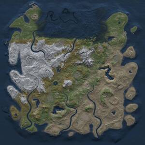 Thumbnail Rust Map: Procedural Map, Size: 5000, Seed: 679652513, 17 Monuments