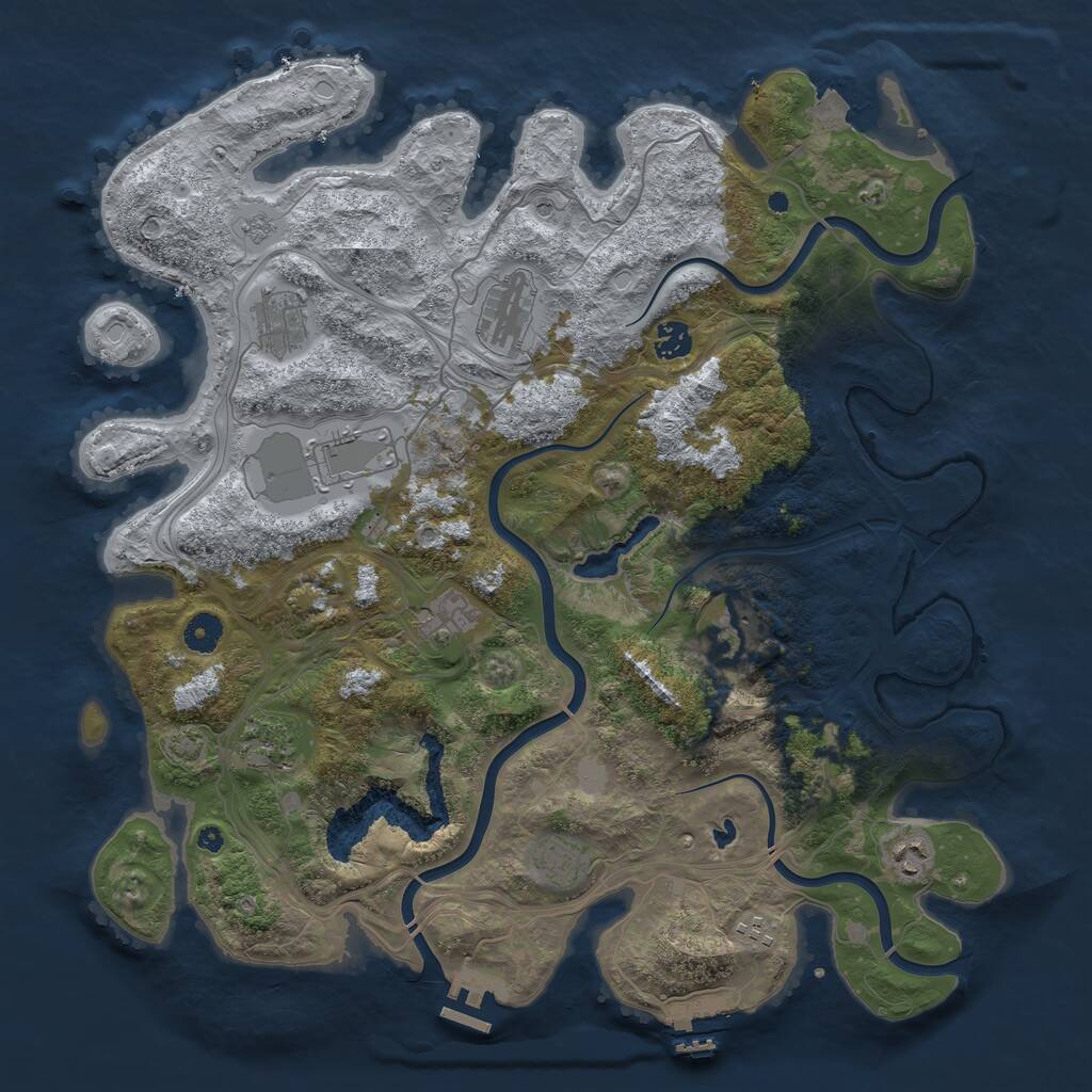 Rust Map: Procedural Map, Size: 4250, Seed: 420641410, 16 Monuments
