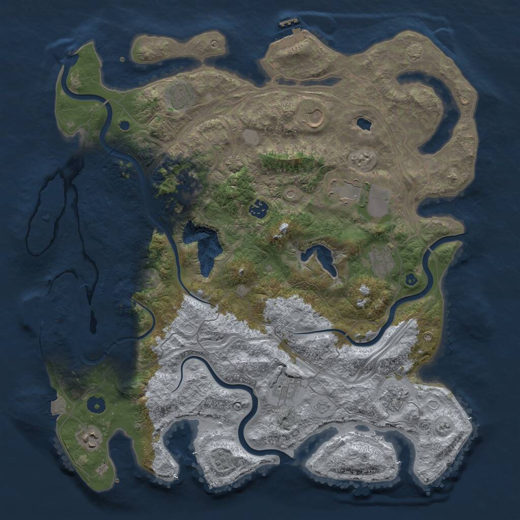 Rust Map: Procedural Map, Size: 4300, Seed: 649277393, 16 Monuments