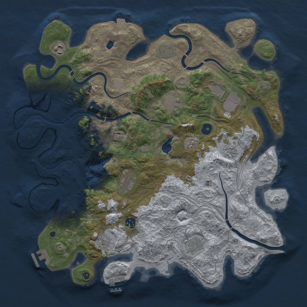Rust Map: Procedural Map, Size: 4250, Seed: 342866045, 16 Monuments