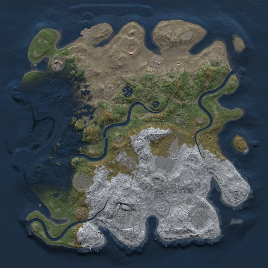 Rust Map: Procedural Map, Size: 3750, Seed: 1601230616, 17 Monuments