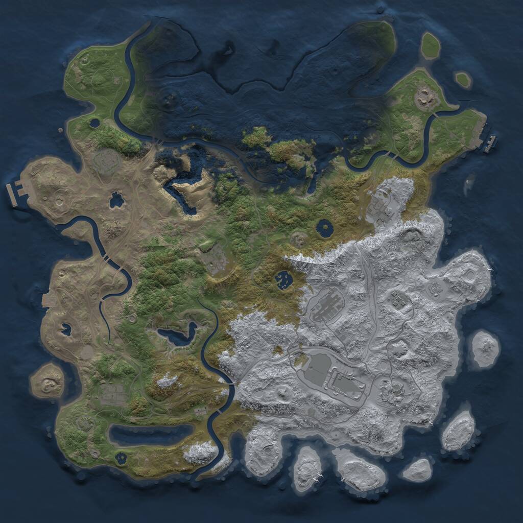 Rust Map: Procedural Map, Size: 4500, Seed: 1728308732, 16 Monuments