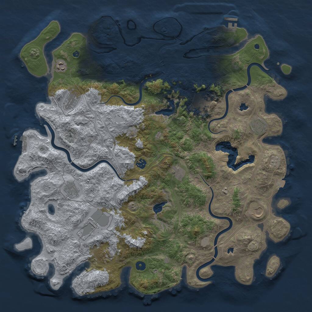 Rust Map: Procedural Map, Size: 4800, Seed: 2068951345, 17 Monuments
