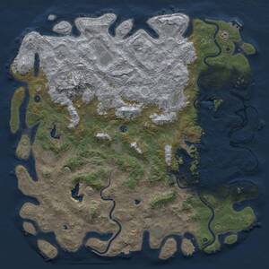 Thumbnail Rust Map: Procedural Map, Size: 6000, Seed: 2043893890, 17 Monuments