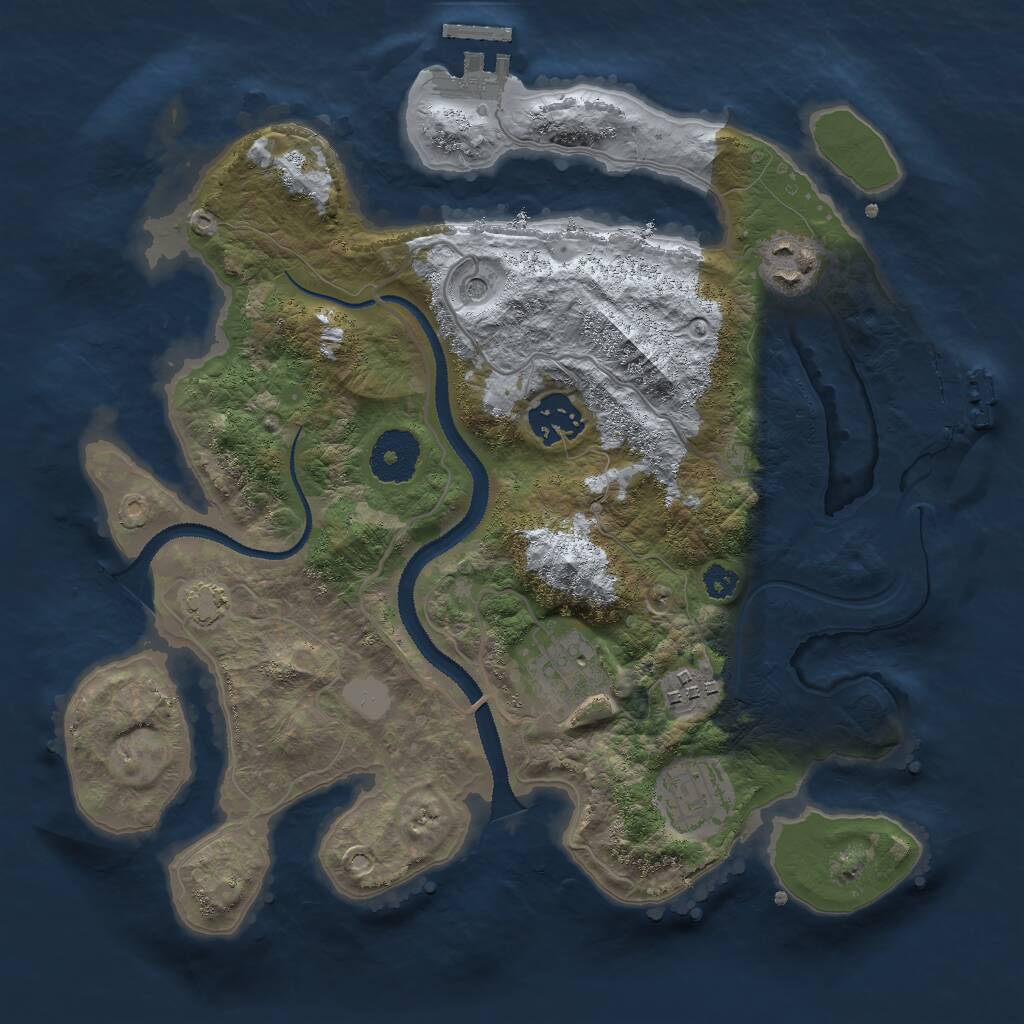 Rust Map: Procedural Map, Size: 3000, Seed: 967121, 10 Monuments