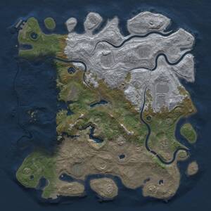 Thumbnail Rust Map: Procedural Map, Size: 4500, Seed: 590654934, 16 Monuments