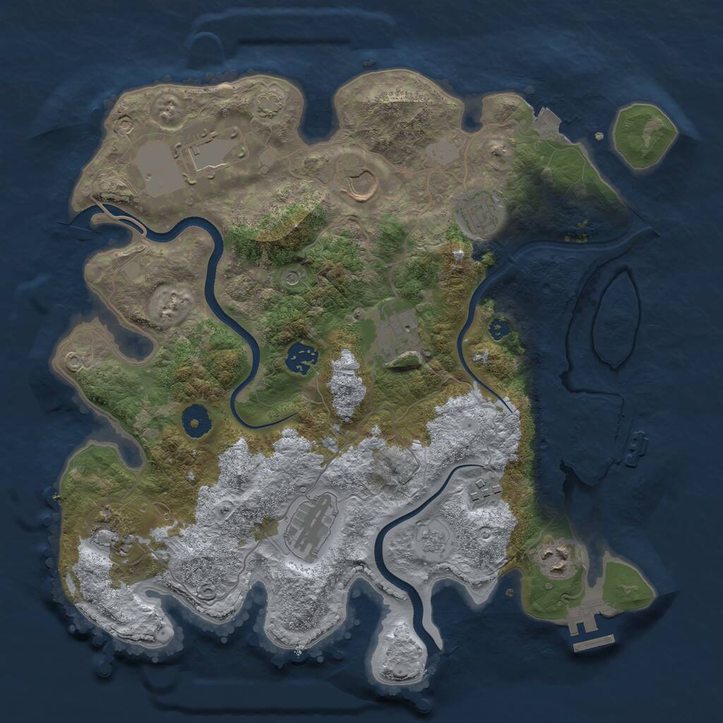 Rust Map: Procedural Map, Size: 3500, Seed: 1498931276, 15 Monuments