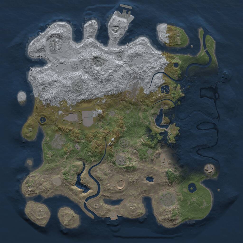 Rust Map: Procedural Map, Size: 4000, Seed: 1833079571, 16 Monuments