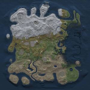 Thumbnail Rust Map: Procedural Map, Size: 4000, Seed: 1833079571, 16 Monuments