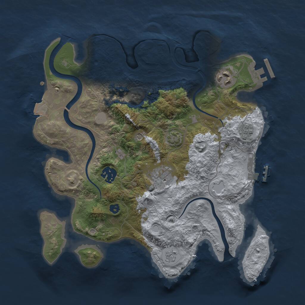 Rust Map: Procedural Map, Size: 3000, Seed: 10072019, 10 Monuments