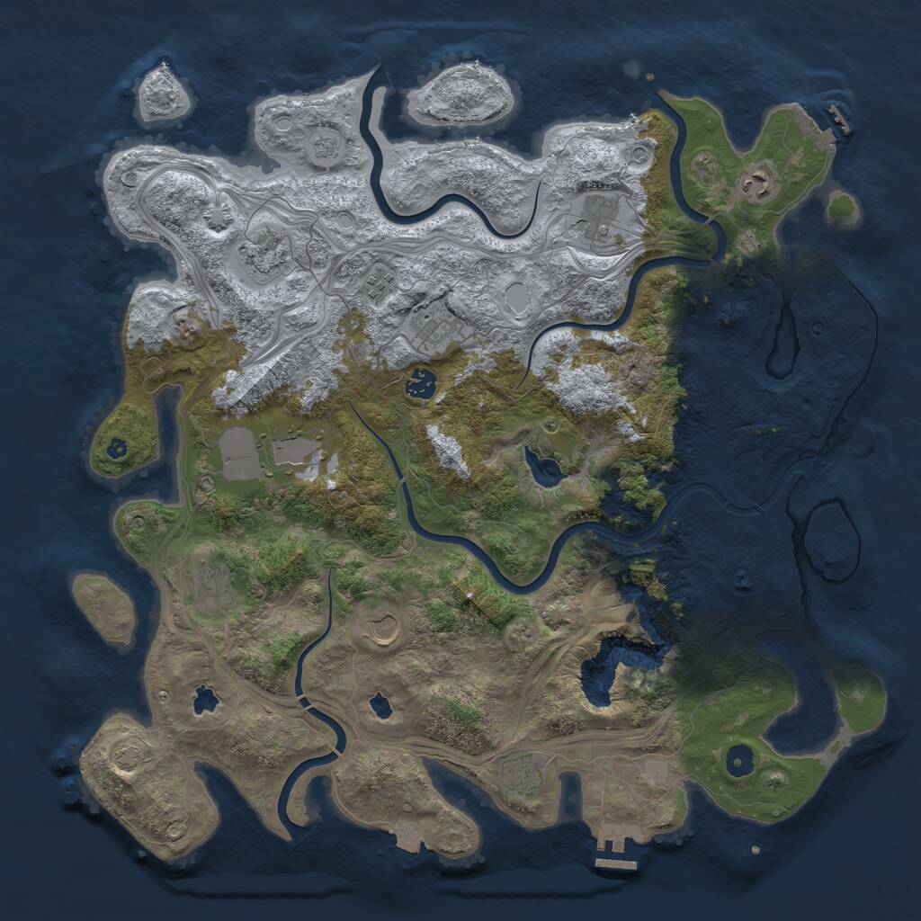 Rust Map: Procedural Map, Size: 4500, Seed: 2082026, 16 Monuments