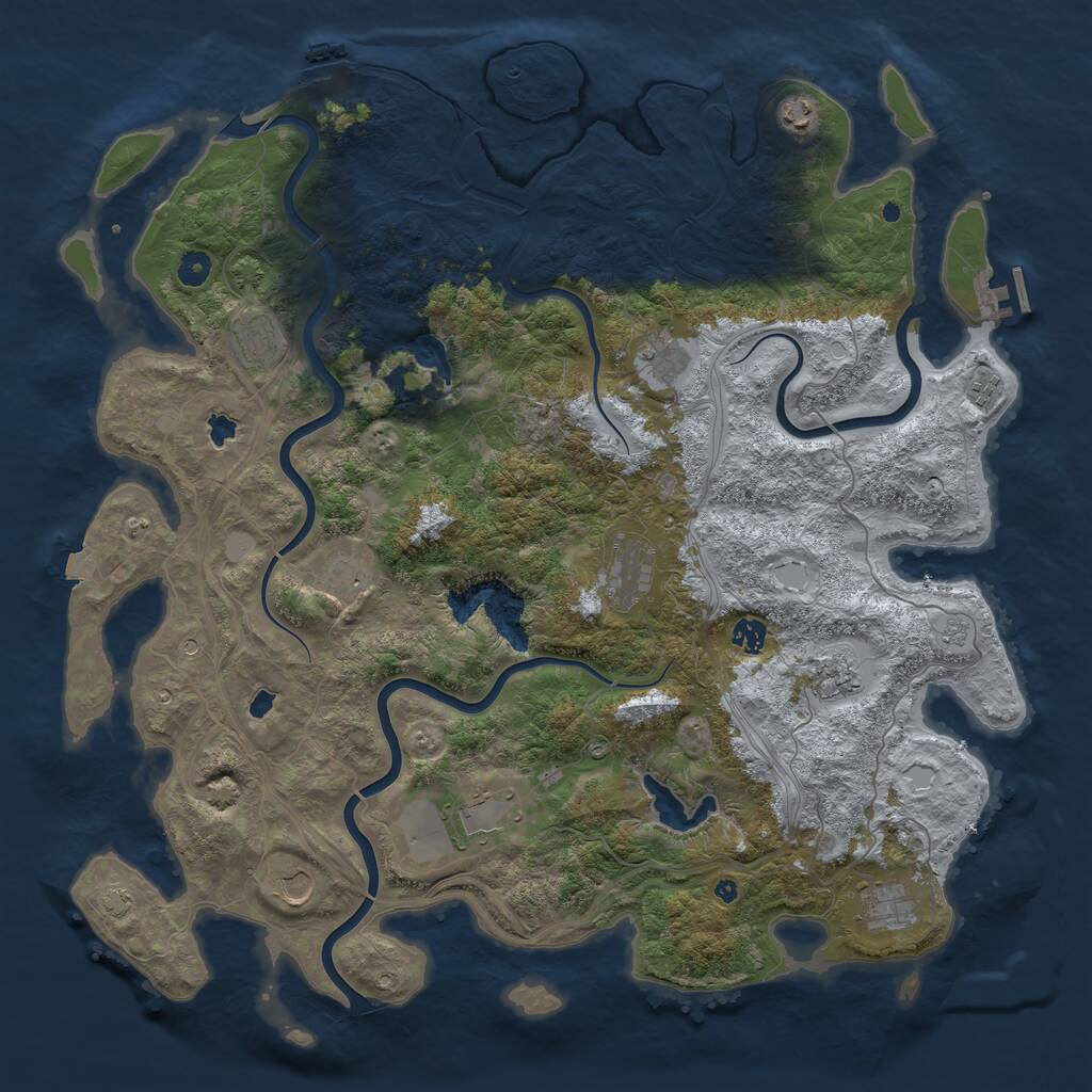 Rust Map: Procedural Map, Size: 4750, Seed: 83, 17 Monuments